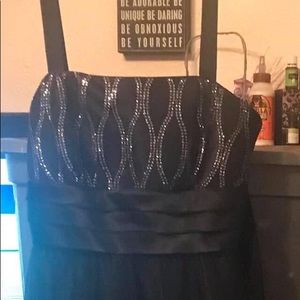 Black Rhinestone Formal Mini Dress